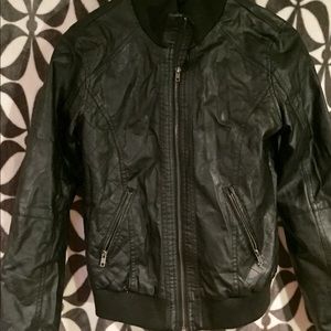 Black leather jacket